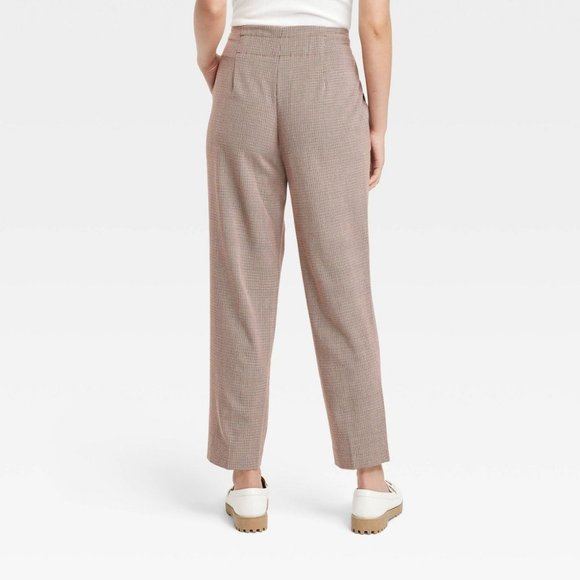 Women's High-Rise Relaxed Fit Tapered Ankle Trousers - A New Day Brown 4 - Picture 2 of 9